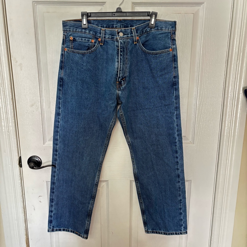 Levi's 505 Regular Fit Straight Leg Denim Jeans W36 L29